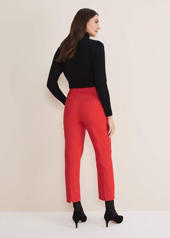 Phase Eight Ulrica Straight Legs Trousers Red USA | 9084351-BW